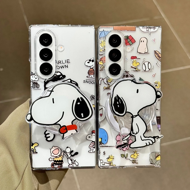 Silicone Tap Washer - 漫画スヌーピーチャーリーブラウンのプローブ型蛇口写真付きマグセーフワイヤレス充電対応スマホケース（サムスンZFold 3 4 5 6 7