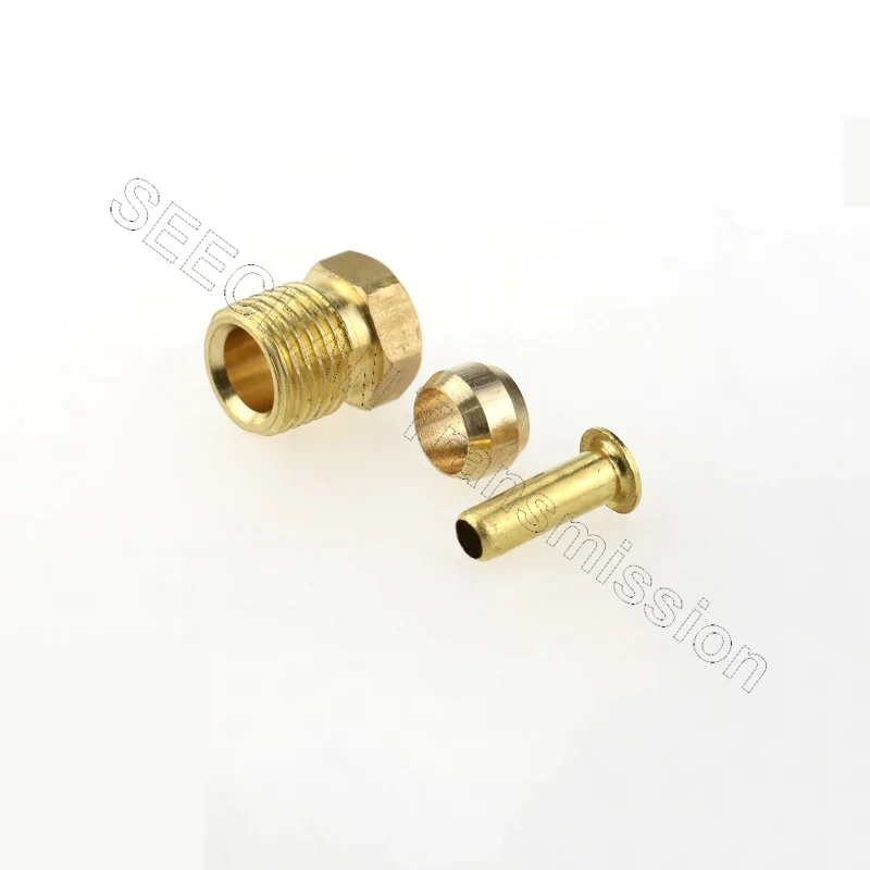 Compression Fitting Brass - 4mm、6mm、8mmの外径を持つ、真鍮製の圧縮式フェルール、チューブ、パイプ継手、コネクター、アダプター、ナット、フェルールリング。オイル潤滑システム用。