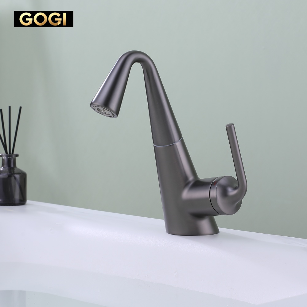 GOGI ガンメタルグレーの真鍮製引き出し式洗面台用混合水栓 - Basin Mixer Cartridge のレビューと価格