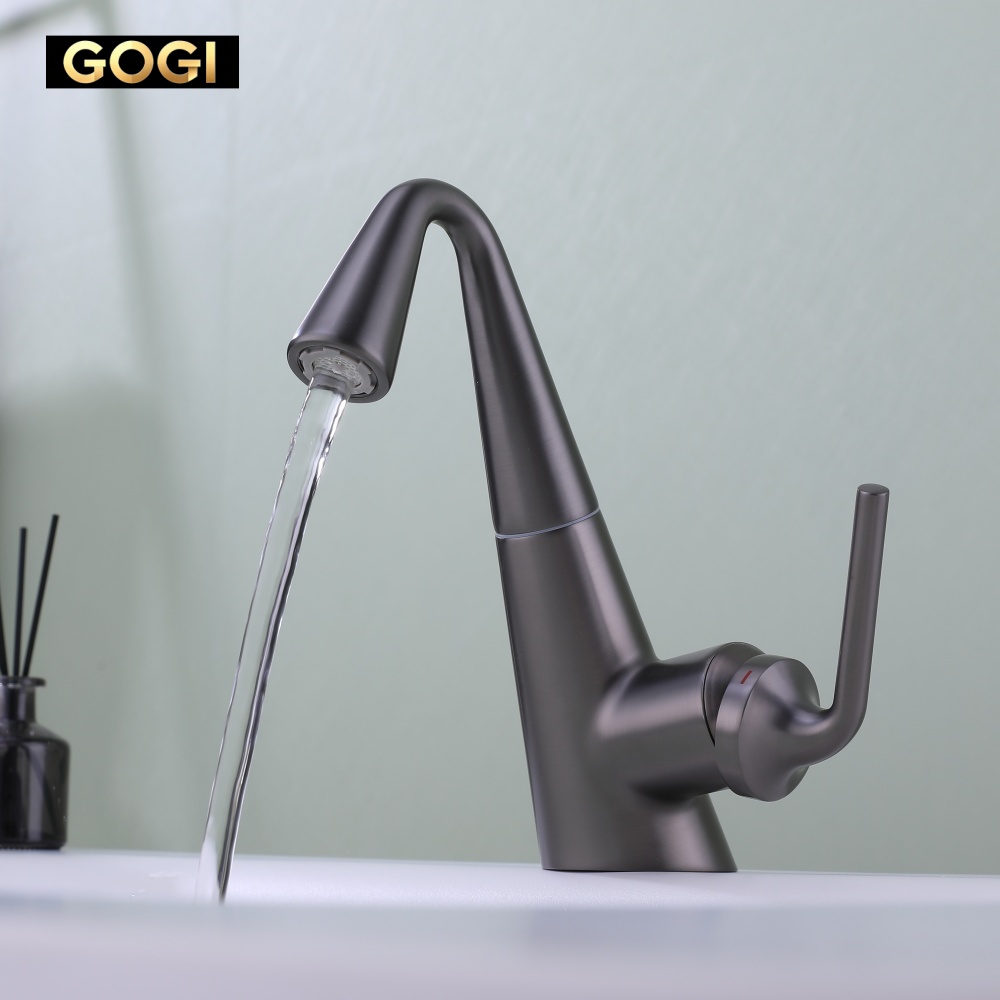 GOGI ガンメタルグレーの真鍮製引き出し式洗面台用混合水栓 - Basin Mixer Cartridge のレビューと価格